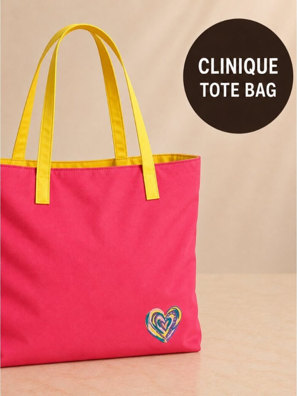 New Without Tags | Clinique Pink Yellow Tote Bag